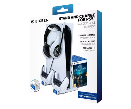Akcesoria do konsol BigBen PS5/PS5 Slim Podstawka na konsolę z ładowarką do DualSense